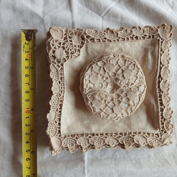 Vintage Cream Linen & Lace Cocktail Napkins & Coasters (12 of each) - Picture 1 of 6